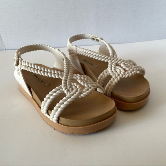 Melissa + Salinas Cosmic Sandals in White and Natural Size US 5 - Picture 5 of 14